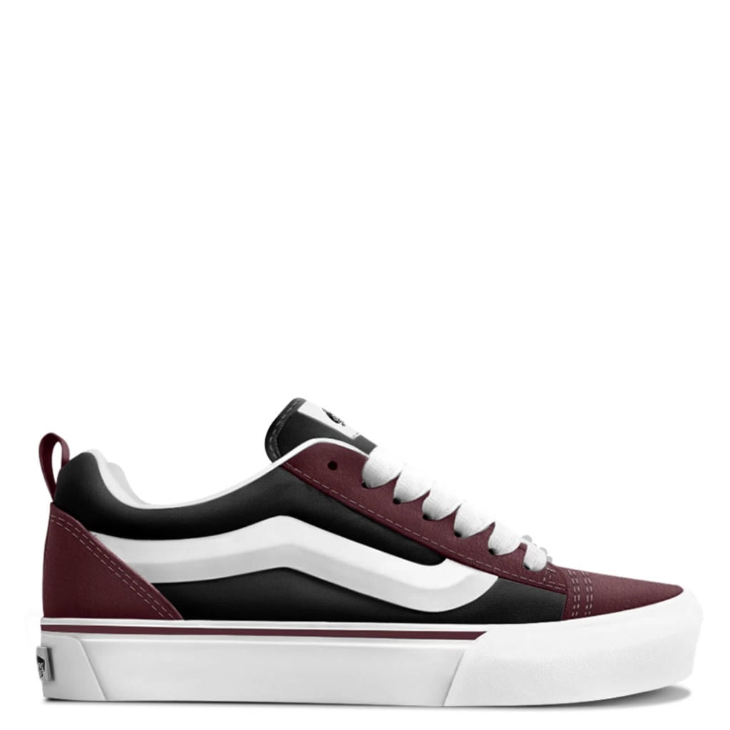 Vans Knu Skool katoenen sneakers - donkerrood/zwart