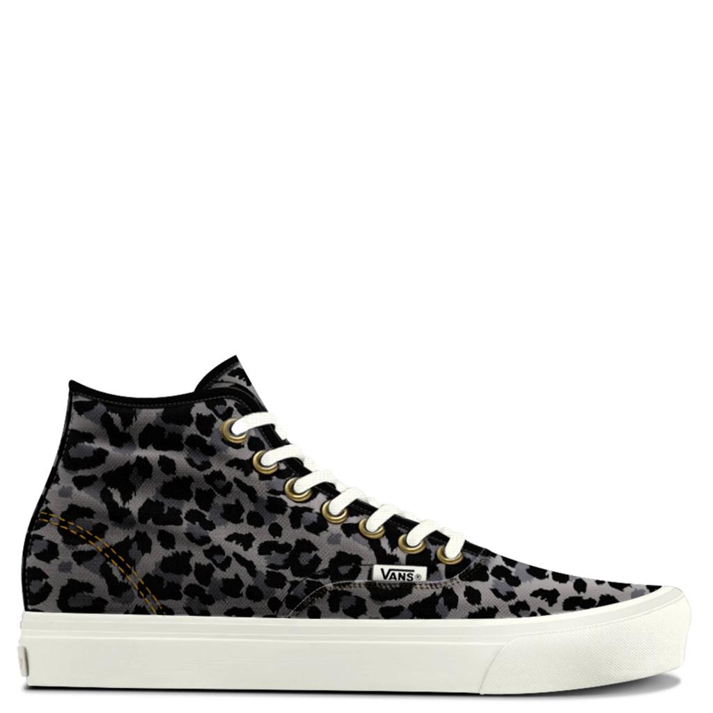 Zwart en zilverkleurige unisex Vans Authentic sneakers - grijs van textiel/voering: textiel/voetbed: eva met veters en panterprint