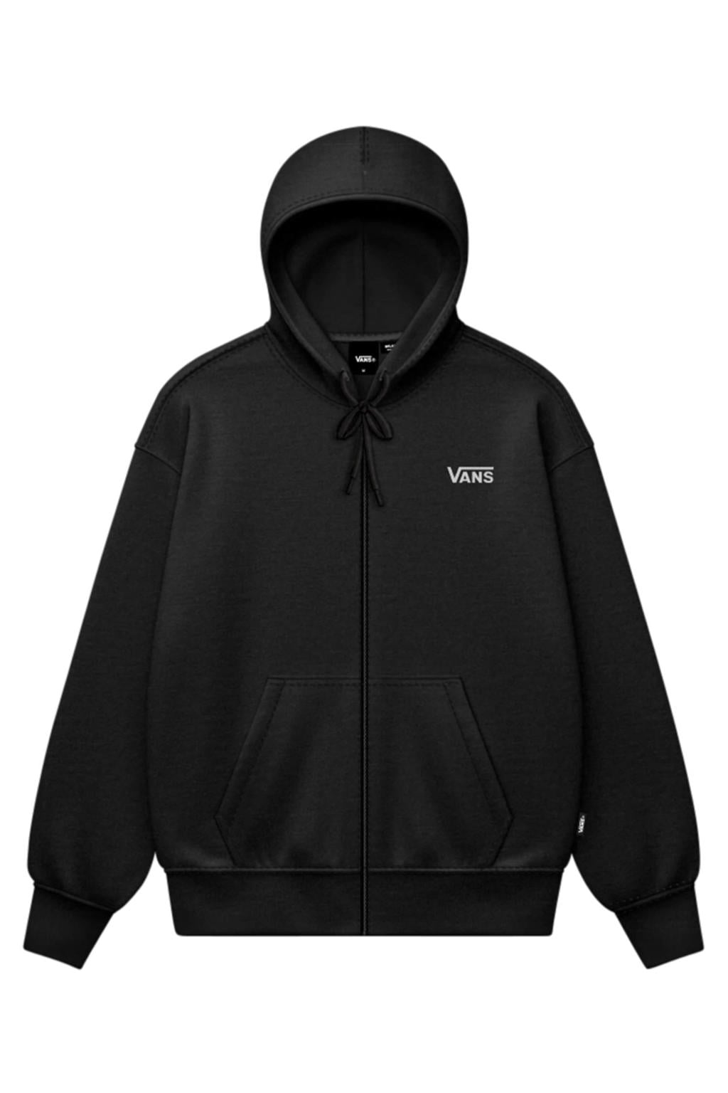 heren Vans sweatvest van katoen met effen, lange mouwen, capuchon, ritssluiting en geribde boorden