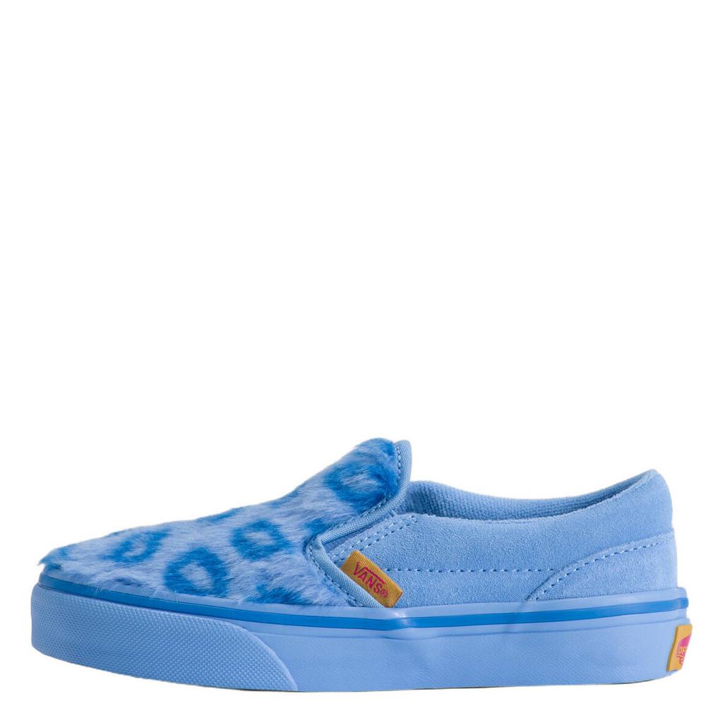 Lichtblauwe jongens en meisjes Vans Classic Slip-On katoenen sneakers met print - van canvas/voering: textiel/voetbed: eva