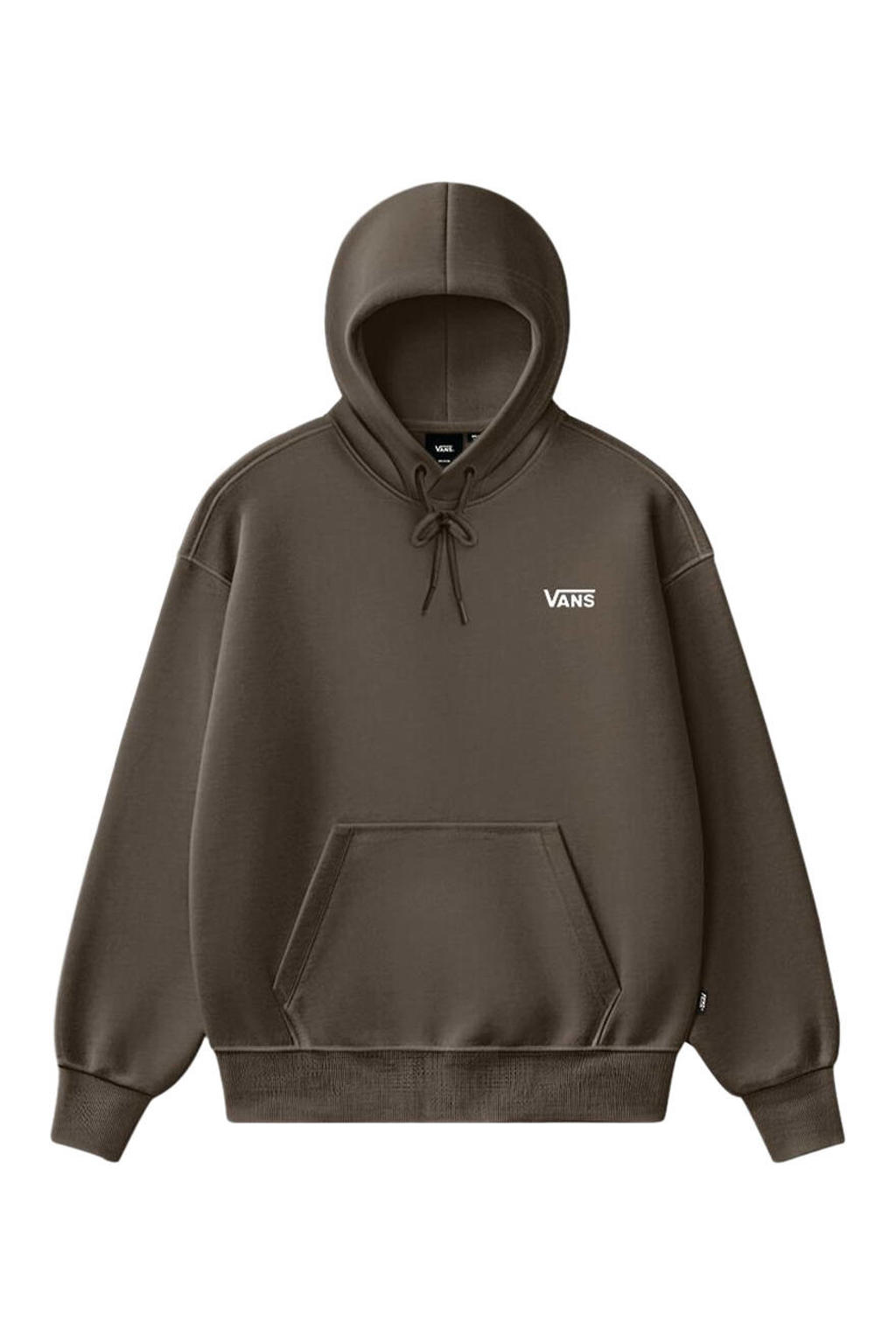 Bruine heren Vans van sweat materiaal met effen, lange mouwen en capuchon