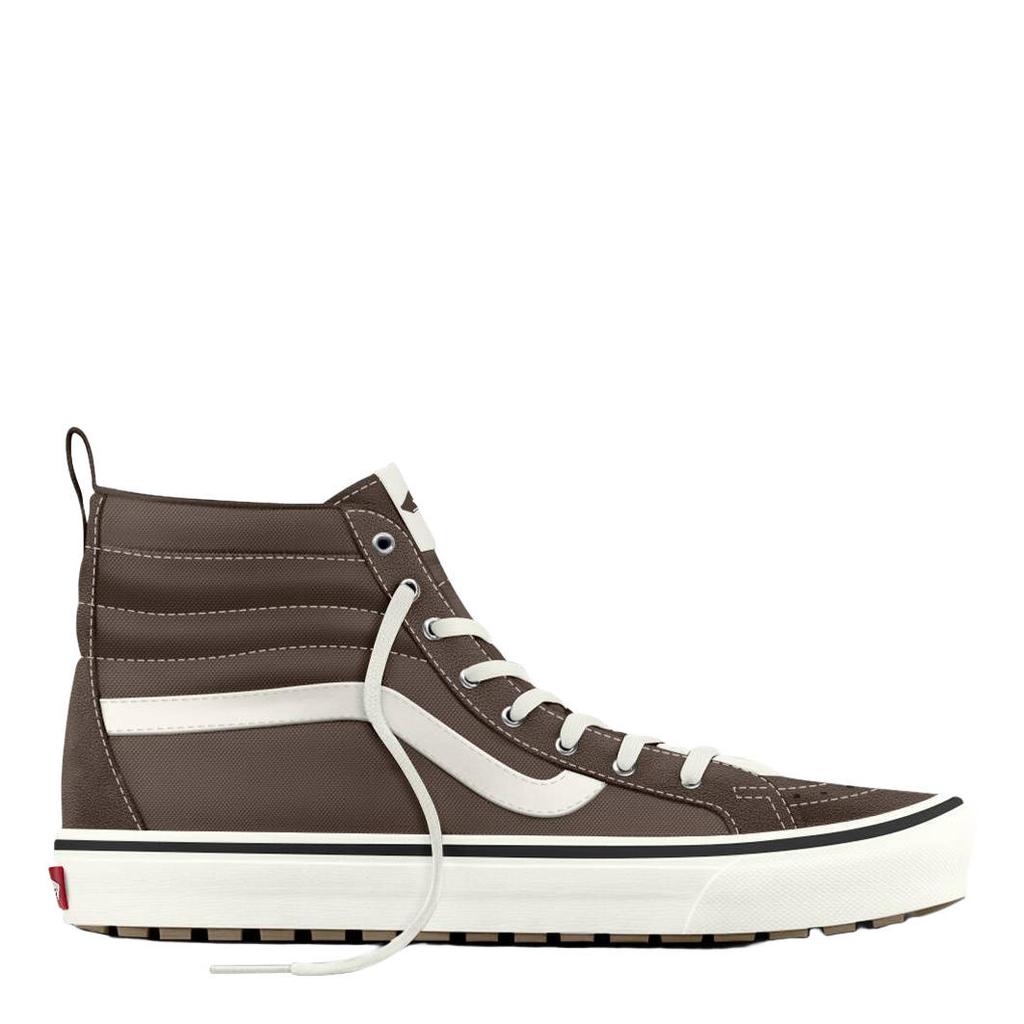 Donkerbruin en witte heren Vans SK8-hi Insulated katoenen sneakers - van canvas-suède/voering: textiel/voetbed: eva met veters