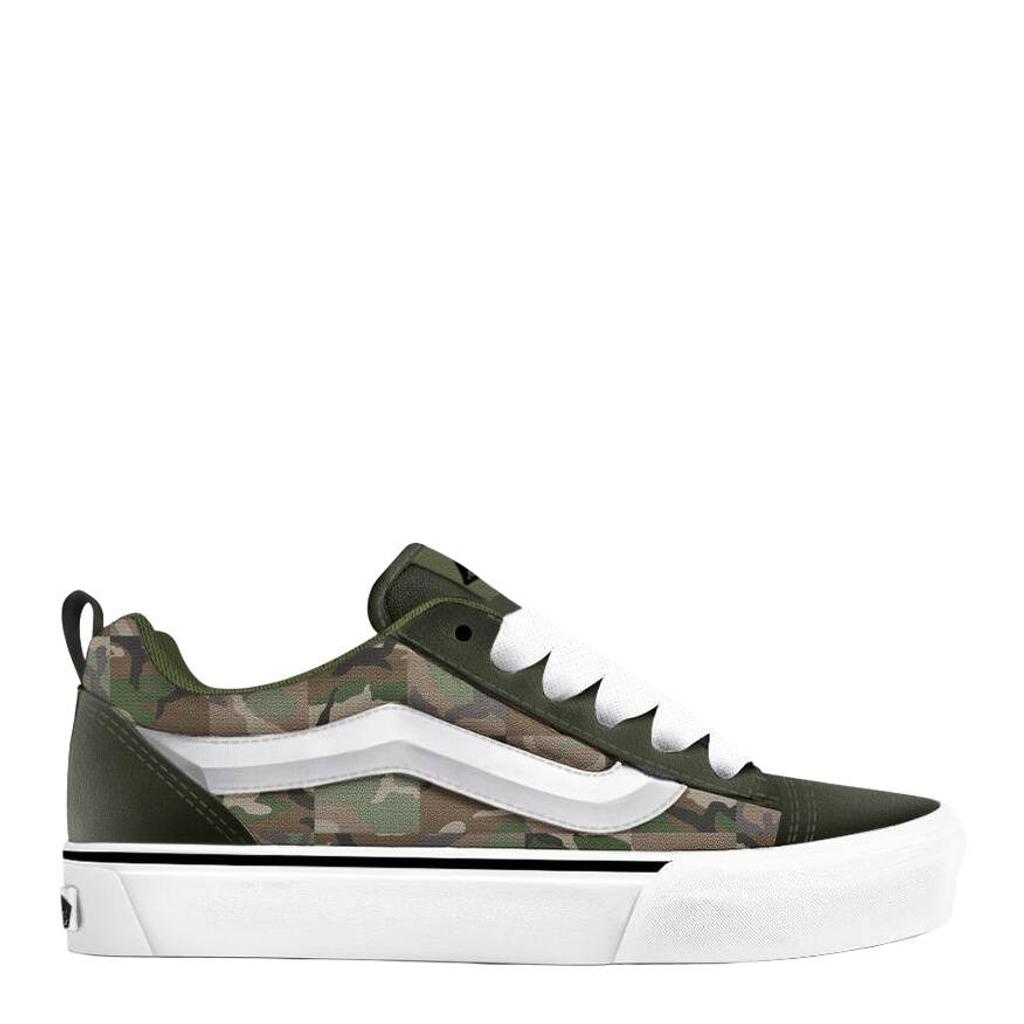 Donkergroen en groene jongens en meisjes Vans Knu Skool suède sneakers met print - van canvas-suède/voering: textiel/voetbed: textiel
