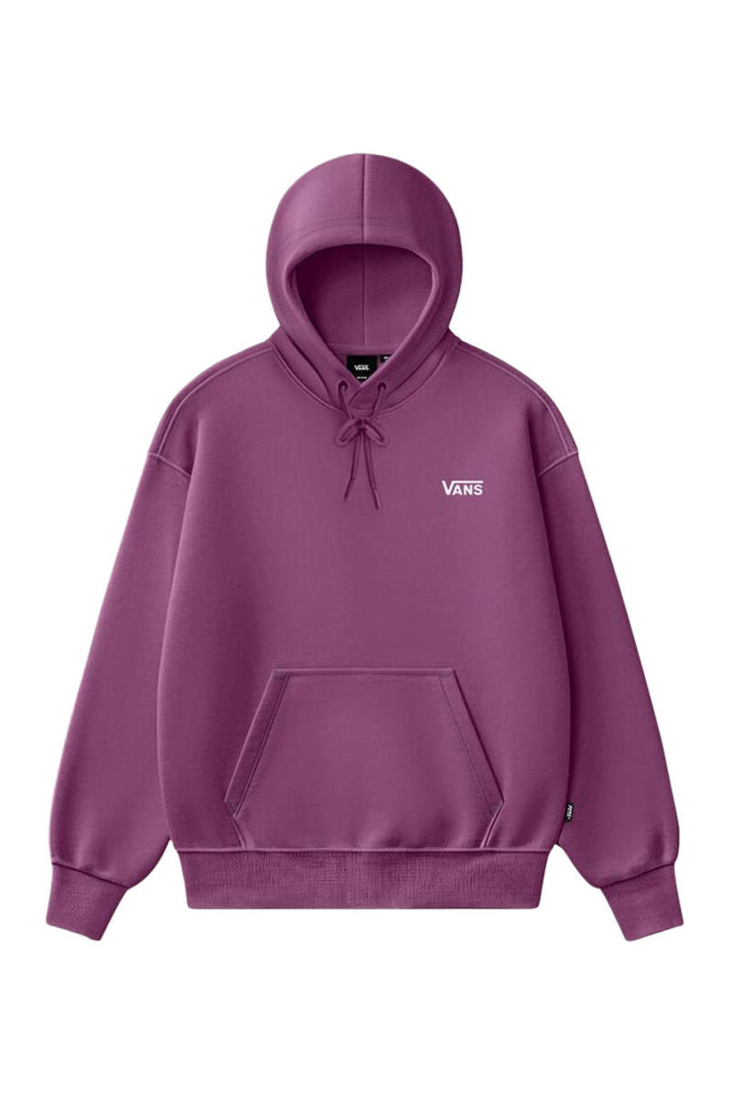 Aubergine heren Vans van sweat materiaal met effen, lange mouwen en capuchon