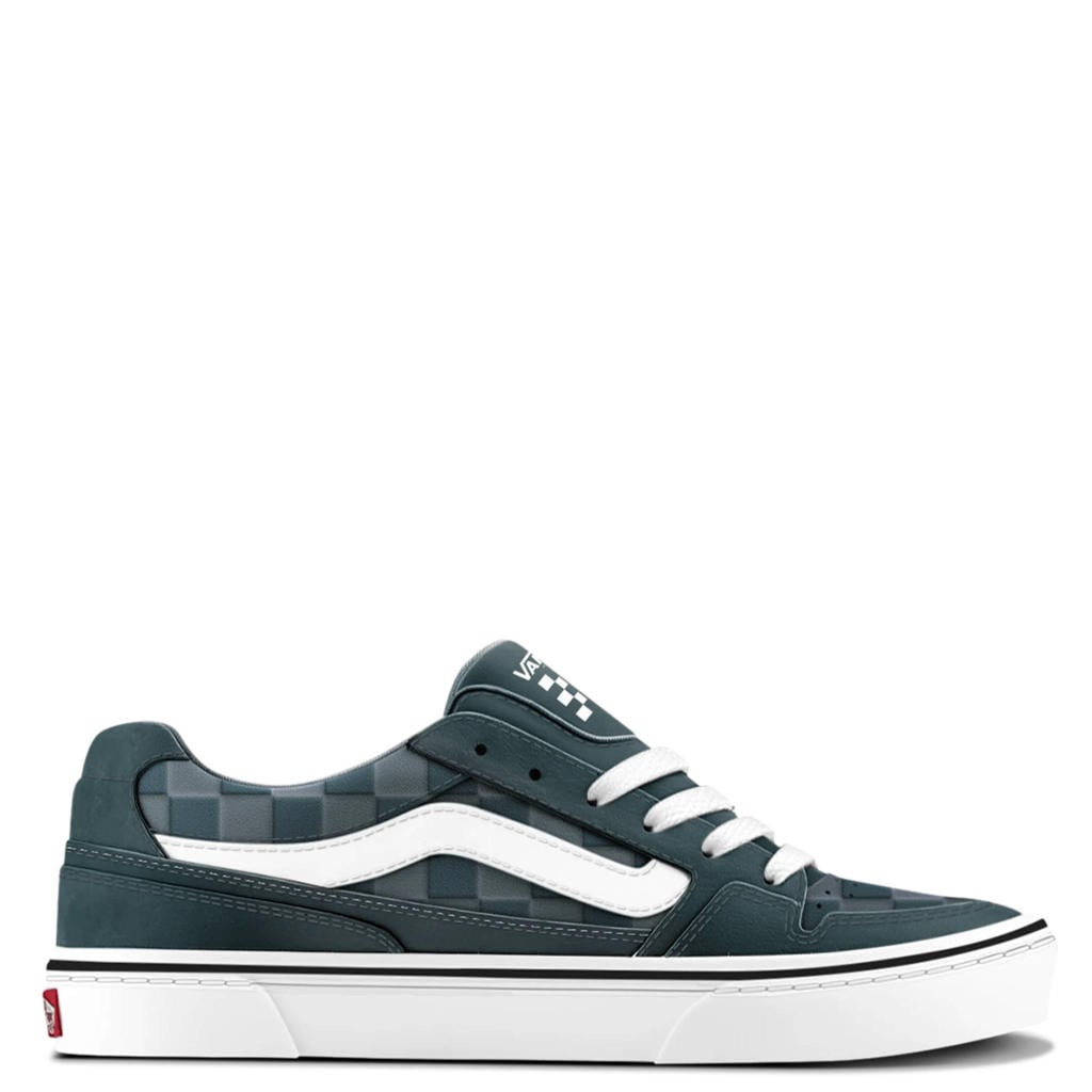 Grijs en witte heren Vans Caldrone katoenen sneakers - groen van canvas-suède/voering: textiel/voetbed: eva met veters