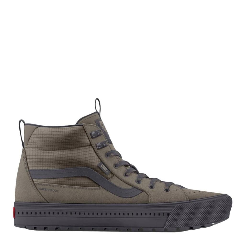 Bruin en donkerblauwe heren Vans SK-8-Hi Waterproof Insulated MTE sneakers - van textiel-suède/voering: textiel/voetbed: eva met veters