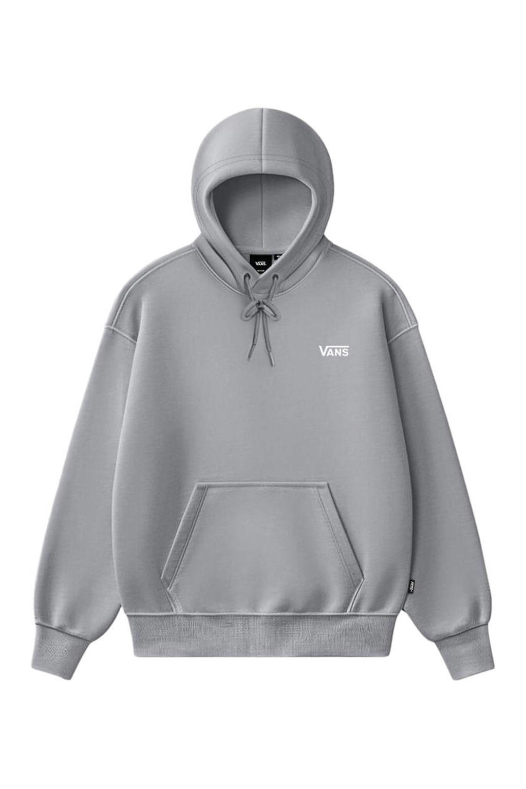 Lichtgrijze heren Vans van sweat materiaal met effen, lange mouwen en capuchon