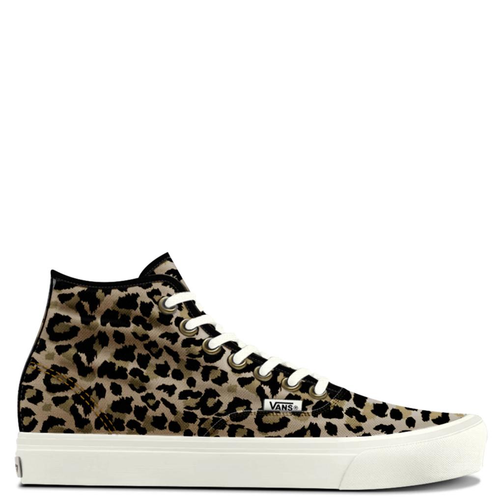Zwart en camelkleurige unisex Vans Authentic sneakers - van textiel/voering: textiel/voetbed: eva met veters en panterprint