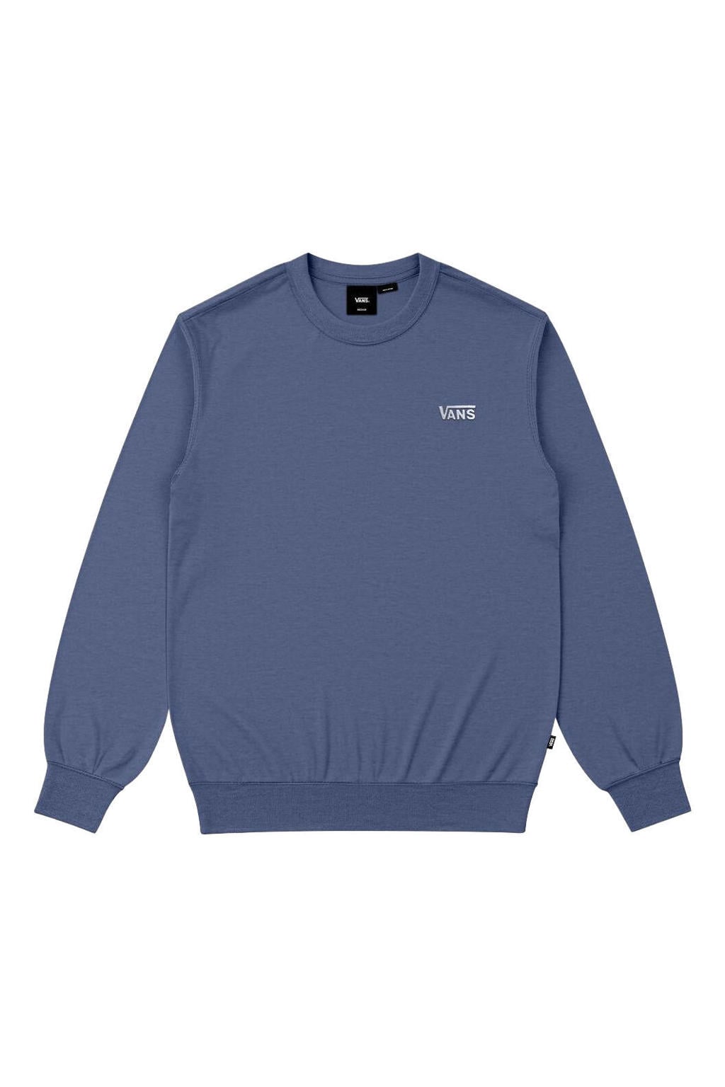 Blauwe heren Vans van sweat materiaal met effen, lange mouwen en ronde hals