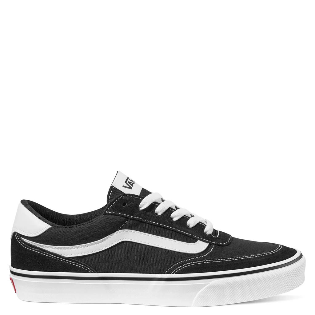 Zwart en witte heren Vans Brooklyn LS suède sneakers - met veters