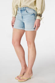 thumbnail: MS Mode denim slim fit regular waist short Plus Size - lichtblauw