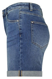 thumbnail: MS Mode regular waist slim fit denim short Plus Size - mediumblauw