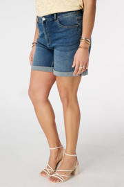 thumbnail: MS Mode regular waist slim fit denim short Plus Size - mediumblauw