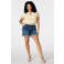 MS Mode regular waist slim fit denim short Plus Size - mediumblauw