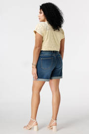 thumbnail: MS Mode regular waist slim fit denim short Plus Size - mediumblauw