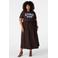 MS Mode T-shirt Plus Size met tekst - bruin
