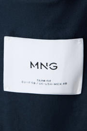 thumbnail: Mango Man slim fit colbert met linnen - donkerblauw