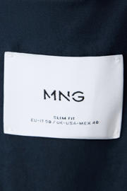 thumbnail: Mango Man slim fit colbert met linnen - donkerblauw