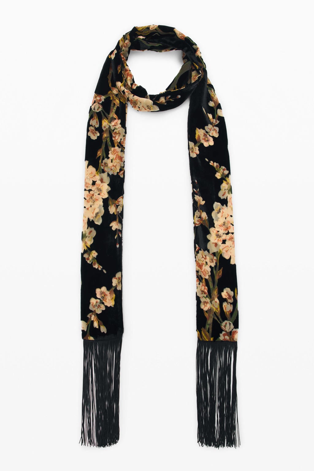 Desigual sjaal met bloemen zwart/multi