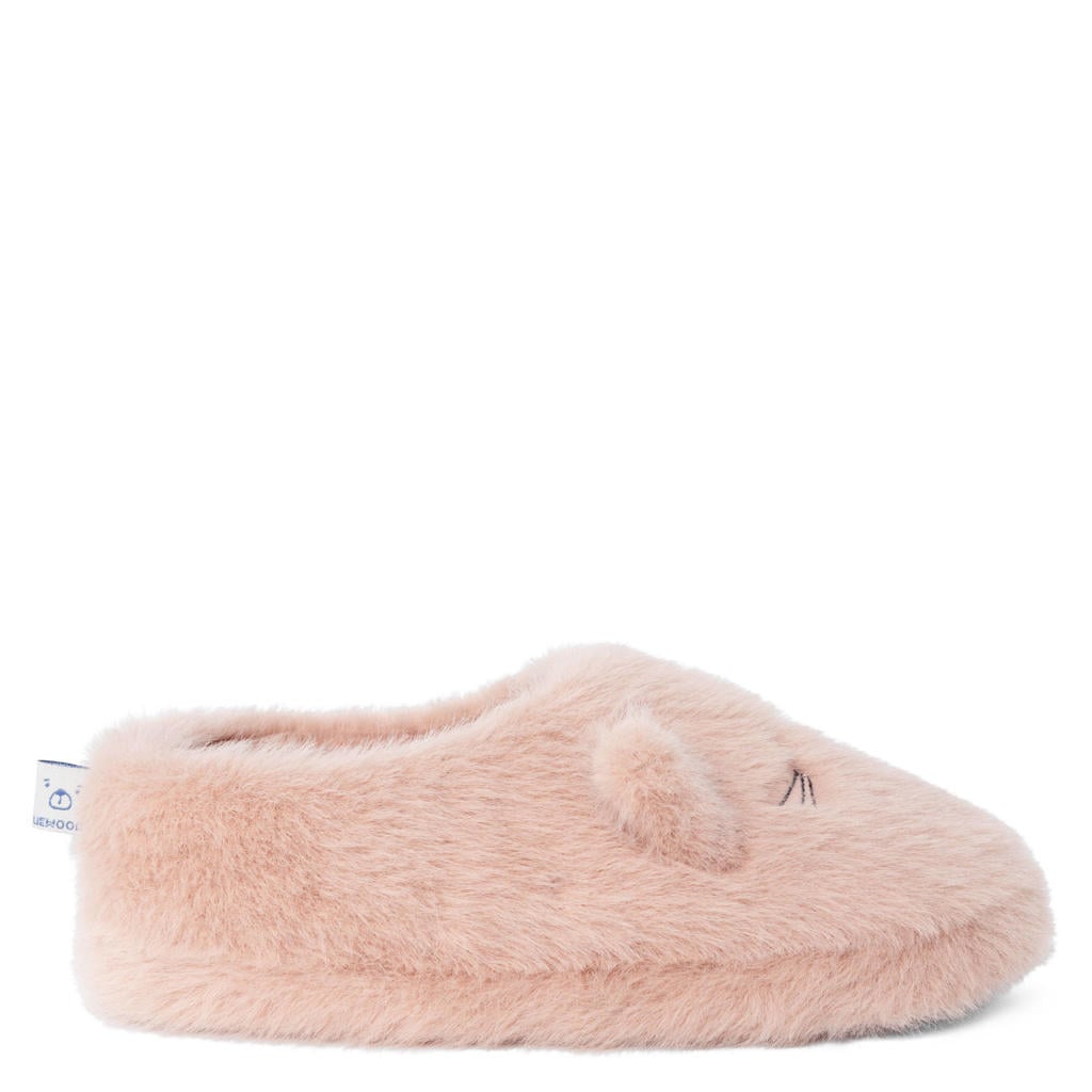 Lichtroze jongens en meisjes Liewood pantoffels met print -