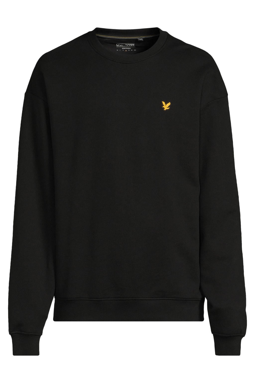 Zwarte heren Lyle & Scott relaxed fit sweater met lange mouwen en ronde hals