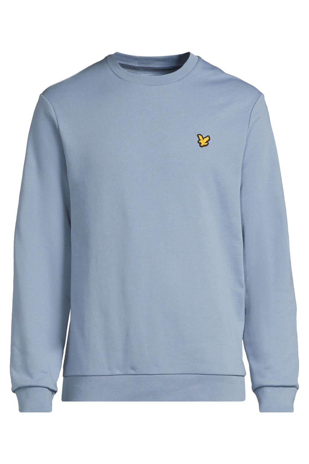 Blauwe heren Lyle & Scott regular fit sweater met effen, lange mouwen en ronde hals