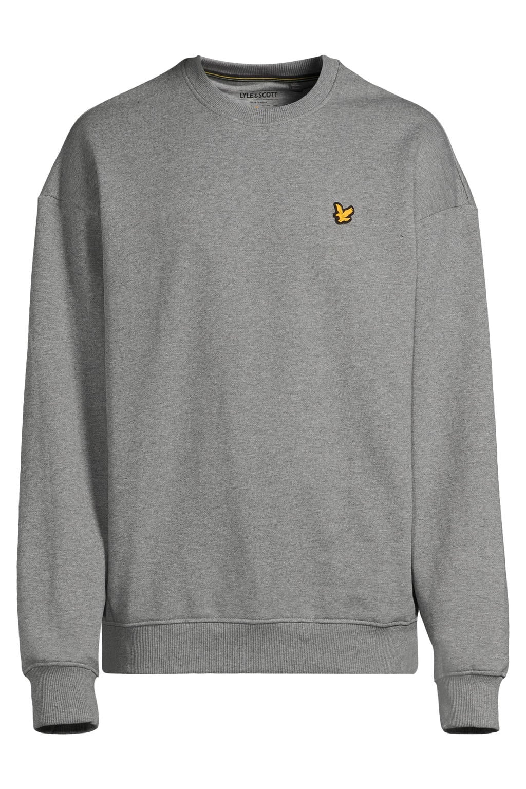 Grijze heren Lyle & Scott relaxed fit sweater met lange mouwen en ronde hals