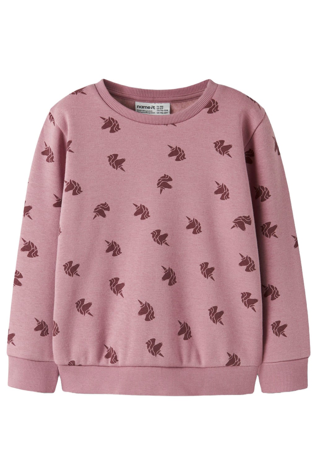 NAME IT MINI rechtvallende sweater met print - lila