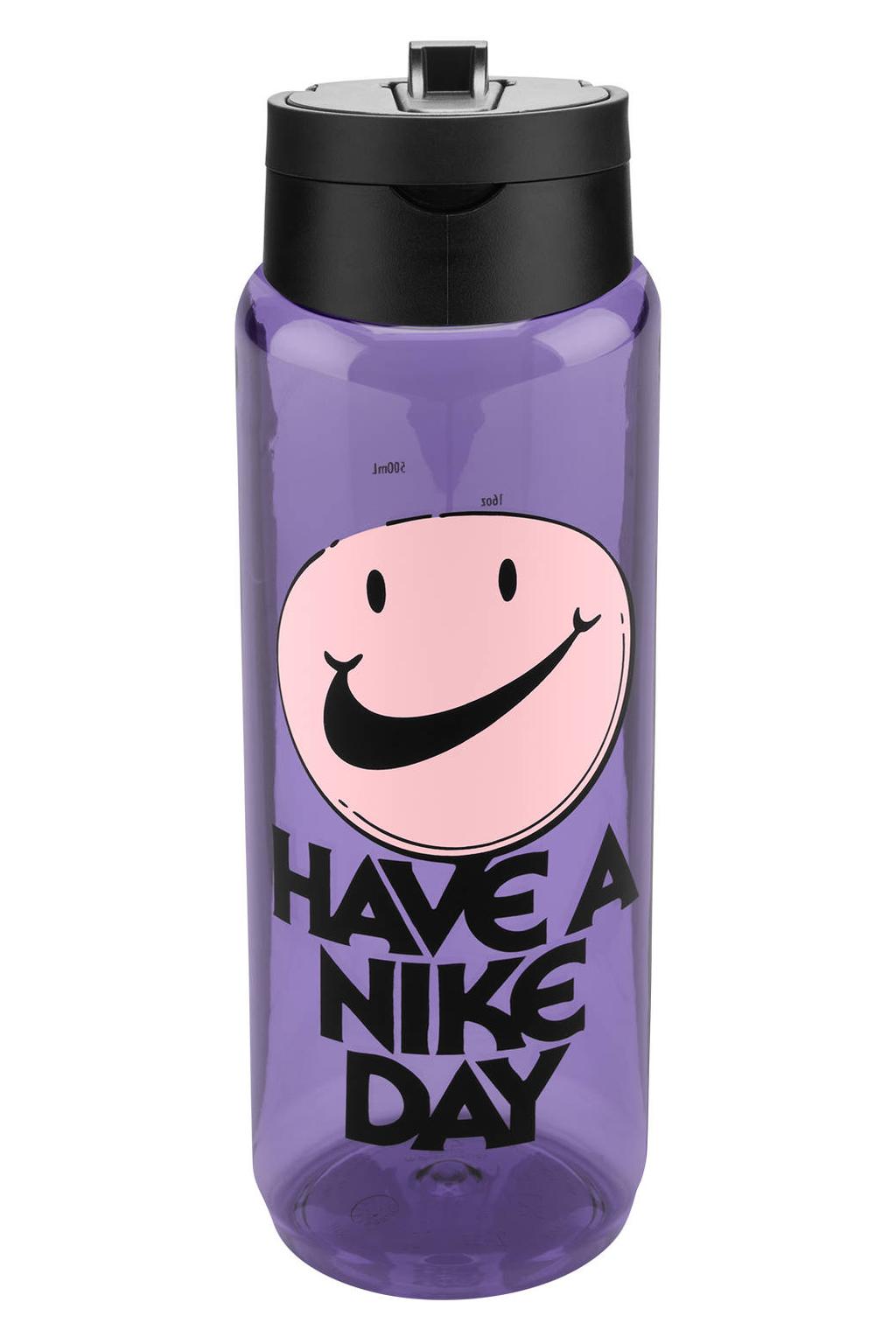 Nike straw bottle bidon - paars/zwart