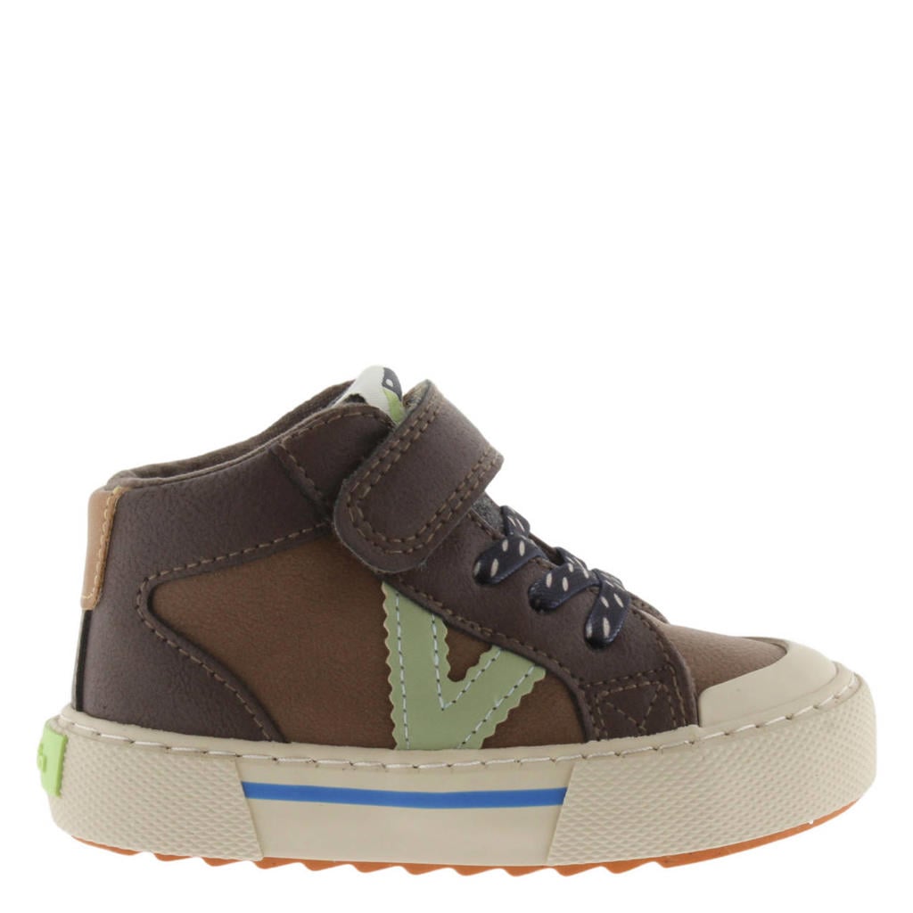 Bruine jongens Victoria leren sneakers - met klittenband