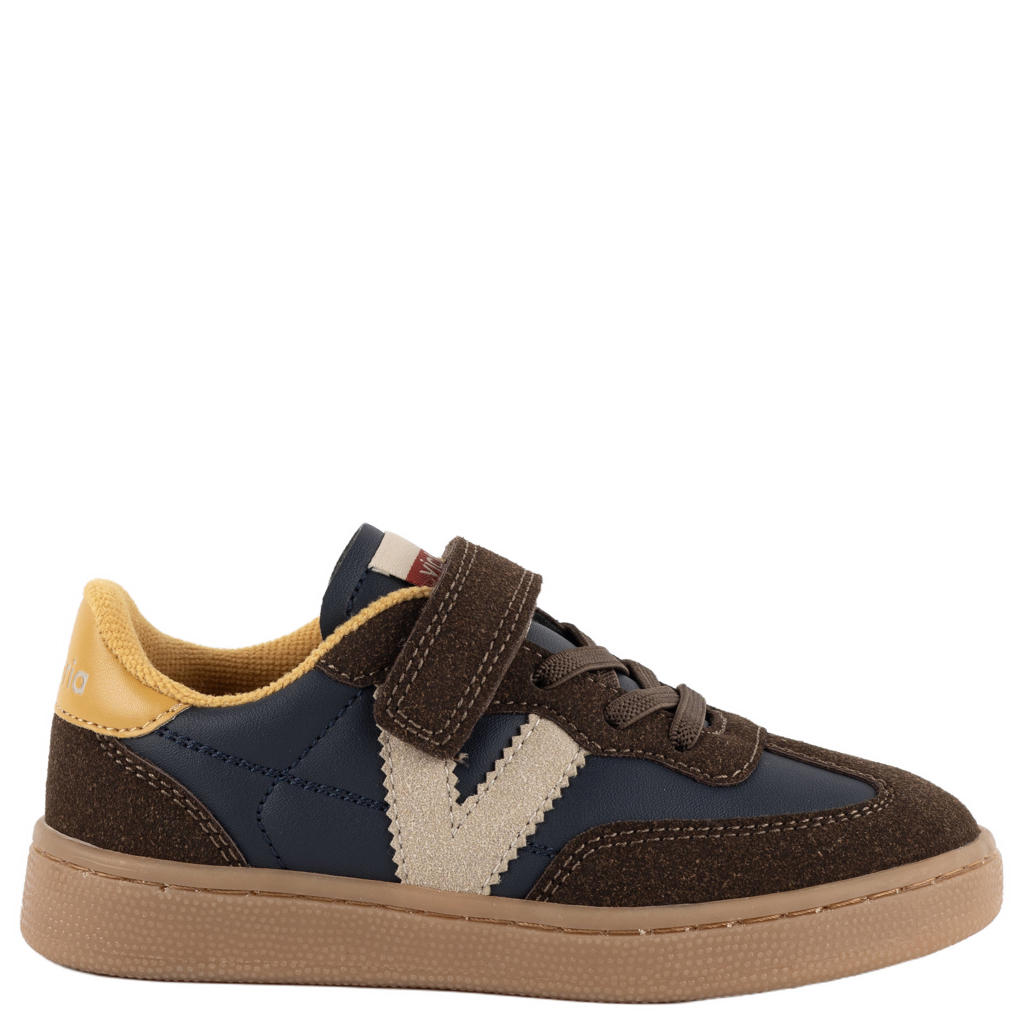 Victoria sneakers - donkerblauw/bruin/geel
