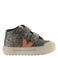 Victoria leren sneakers met panterprint - grijs