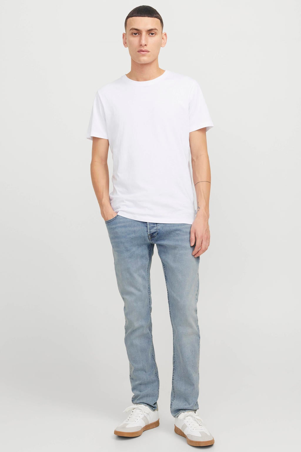 JACK & JONES JEANS INTELLIGENCE JJIGLEN JJORIGINAL slim fit jeans - lichtblauw