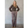 TQ-Amsterdam straight leg broek met print - donkerbruin