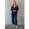TQ-Amsterdam barrel travelstof casual broek - donkerblauw