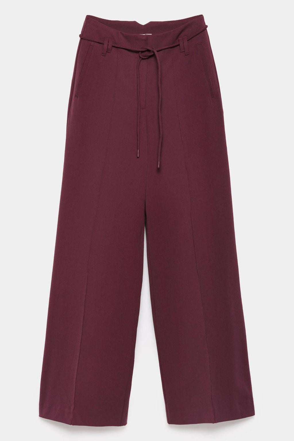 CKS wide leg broek - donkerrood