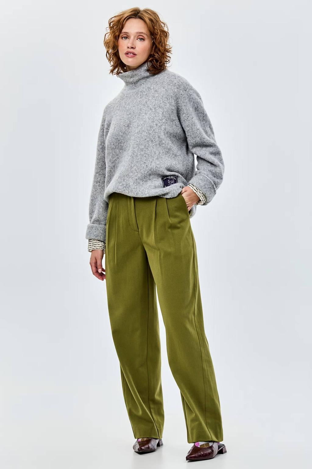 CKS loose fit broek - olijfgroen