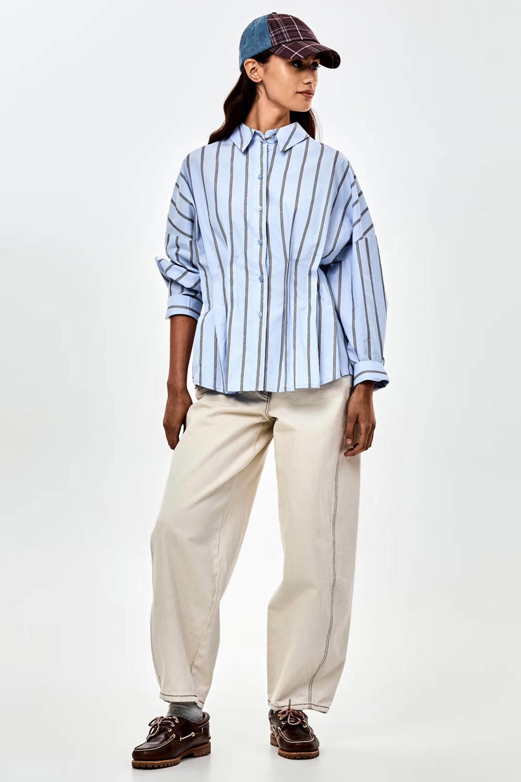 CKS gestreepte blouse - lichtblauw