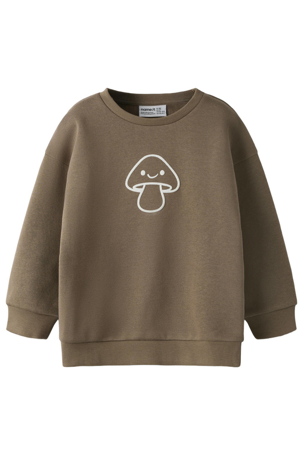 NAME IT MINI sweater met print - bruin