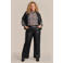 Exxcellent Plus Size imitatieleren regular fit blazer - zwart