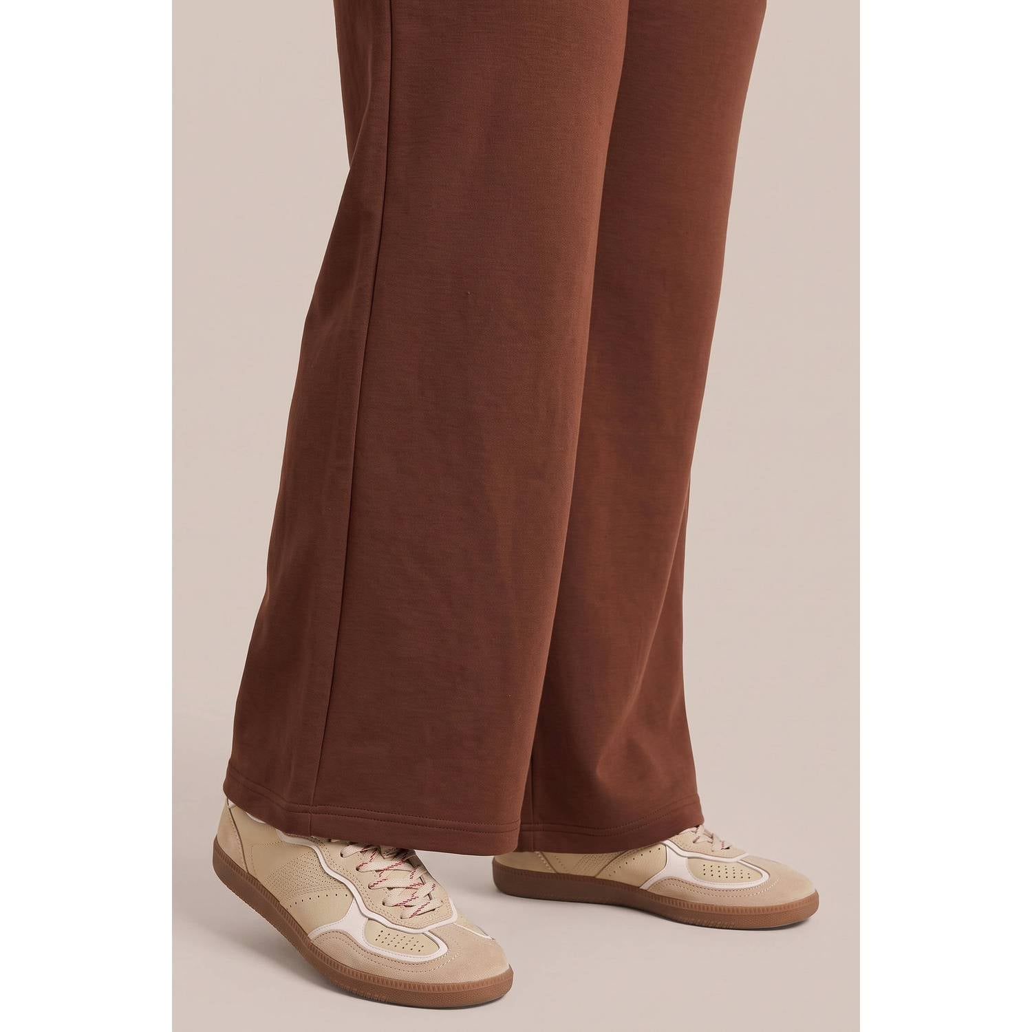 Exxcellent Plus Size straight leg broek bruin