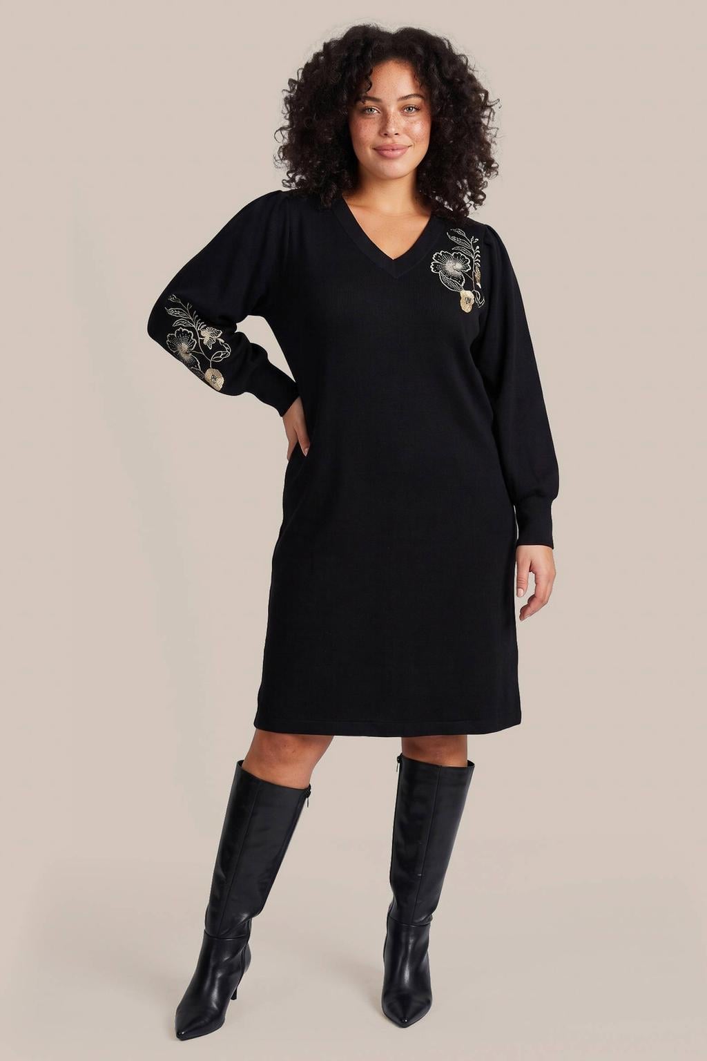 Exxcellent Plus Size sweatjurk - zwart