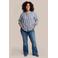 Exxcellent Plus Size gestreepte blouse - blauw/ecru