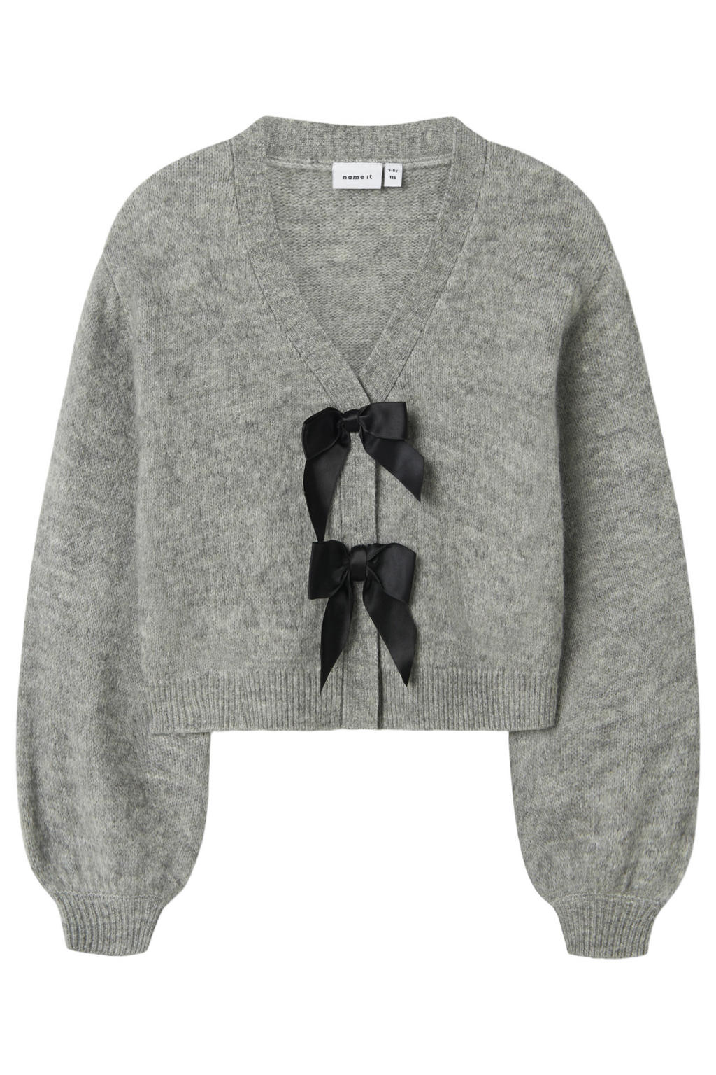 NAME IT KIDS rechtvallend gebreide vest met wol - grijs