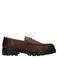 Manfield leren loafers met profielzool - bruin