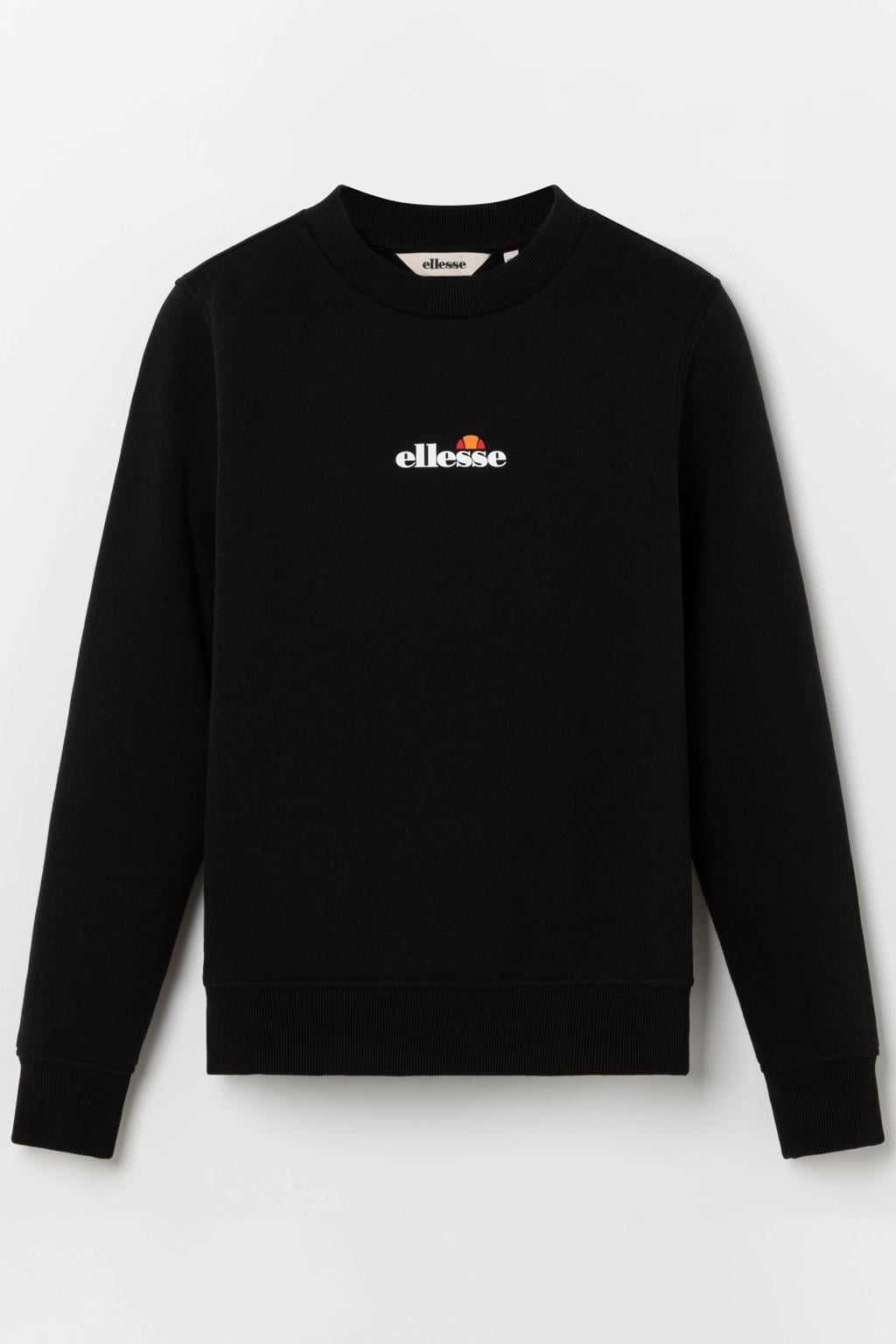 Zwarte jongens en meisjes Ellesse sweater van katoen met effen, lange mouwen en ronde hals