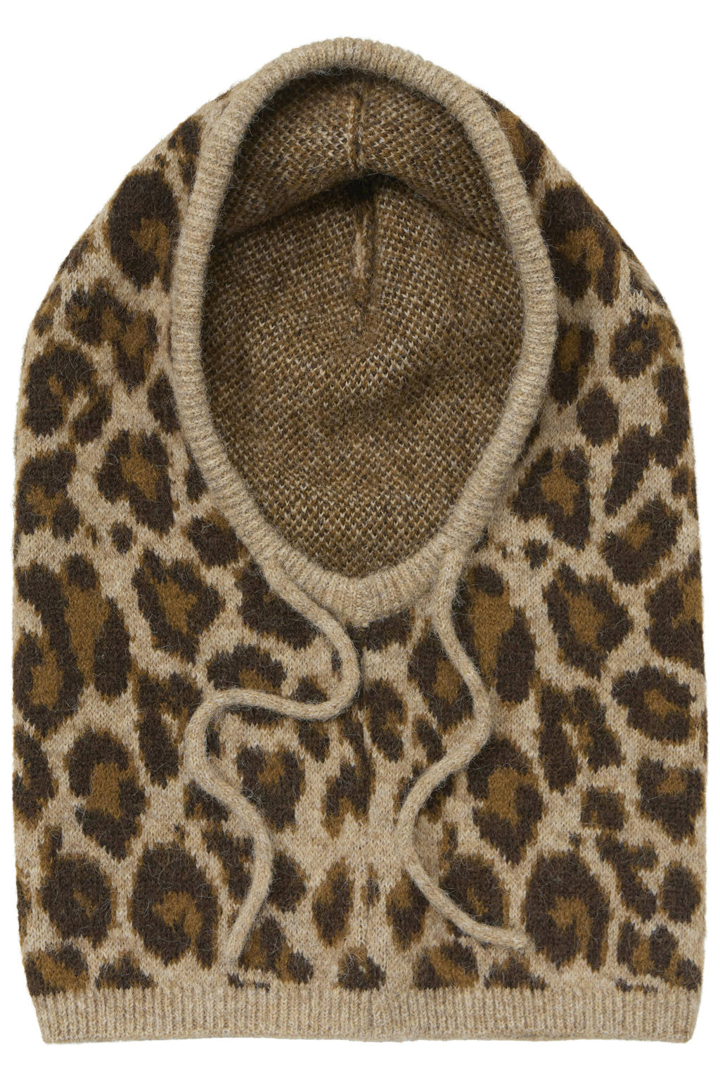 OBJECT balaclava met panterprint OBJMILU lichtbruin