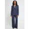 ICHI oversized blazer met krijtstreep - donkerblauw