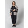 Gozzip gebreid gestreept vest met wol - beige/zwart