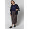Gozzip Plus Size gebreid vest met wol - donkerblauw
